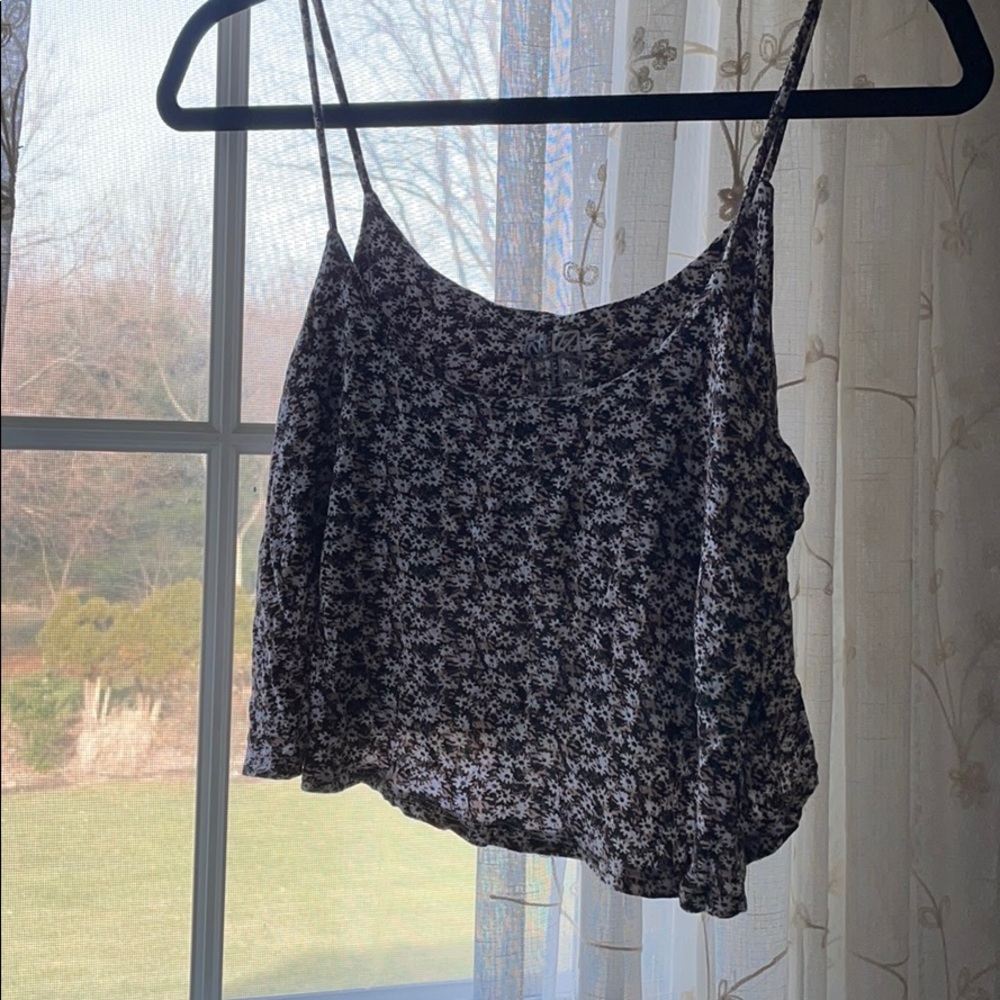 Brown Flower Sleeveless Top
